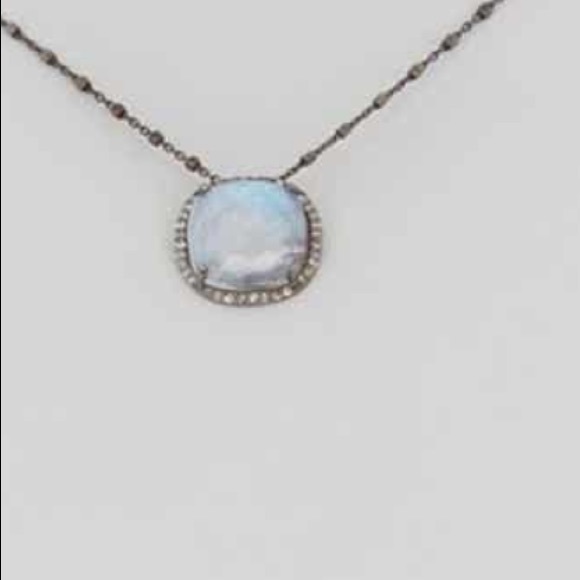 ADORNIA (A) Moonstone Diamond Halo Lara Necklace - Picture 3 of 8